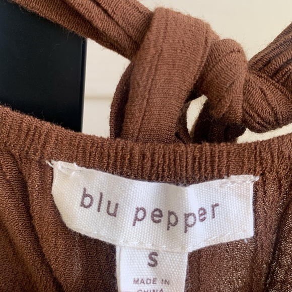 Blu pepper puff sleeve flowy gardengirl bohemian dress small - Picture 2 of 7